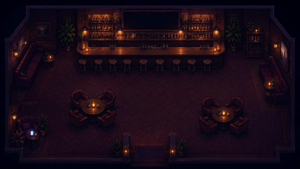 Hotel bar placement location
